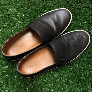 Frye Black Leather Slip On Shoes - Ivy Slip